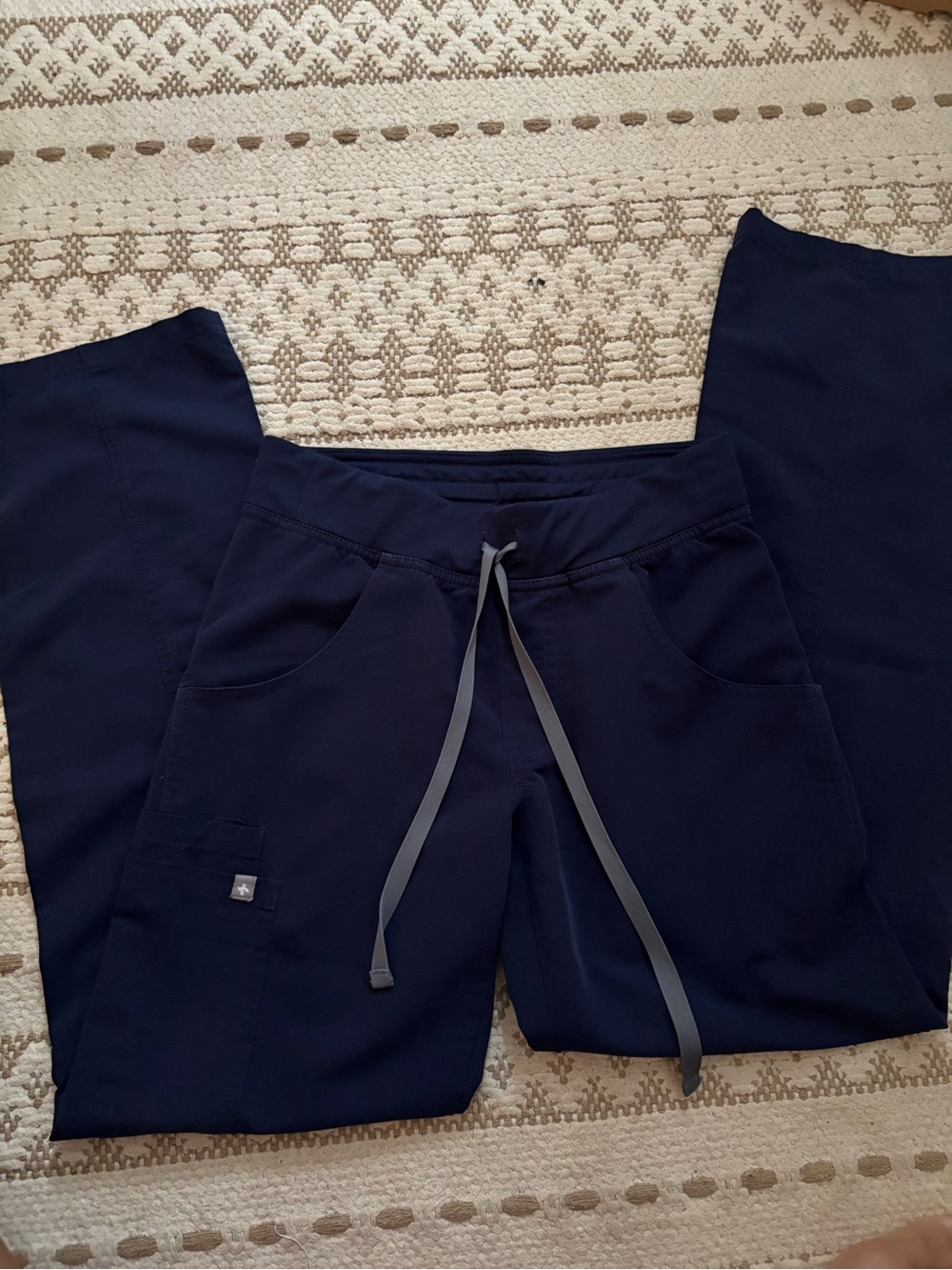 Figs Navy Drawstring Scrub Pants with Pockets